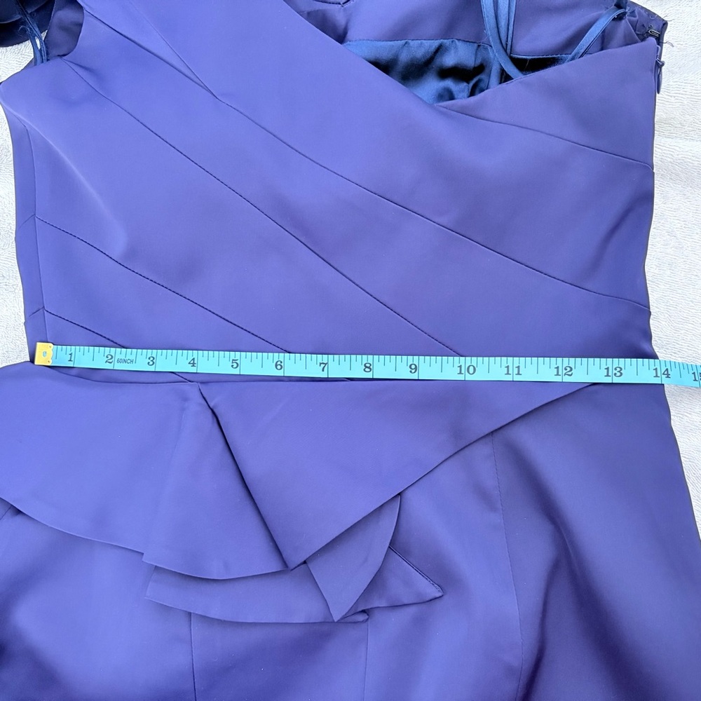 Cartise Satin One Shoulder off Sheath Peplum Purple Party Graduation Dress Sz 8 - Picture 11 of 14